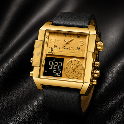 POEDAGAR 997 Men's Luxury Chronograph Leather Watch