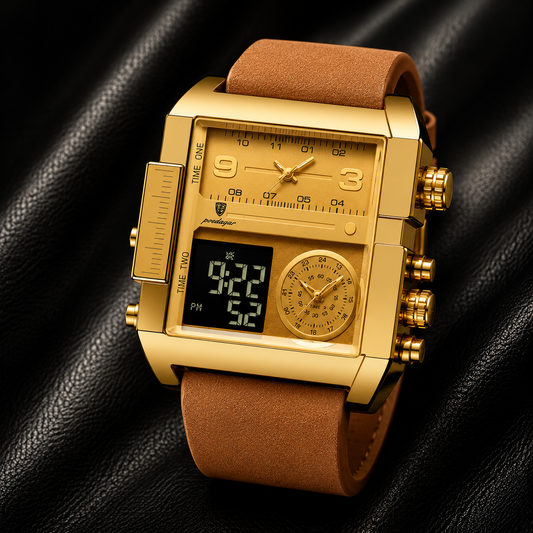 POEDAGAR 997 Men's Luxury Chronograph Leather Watch